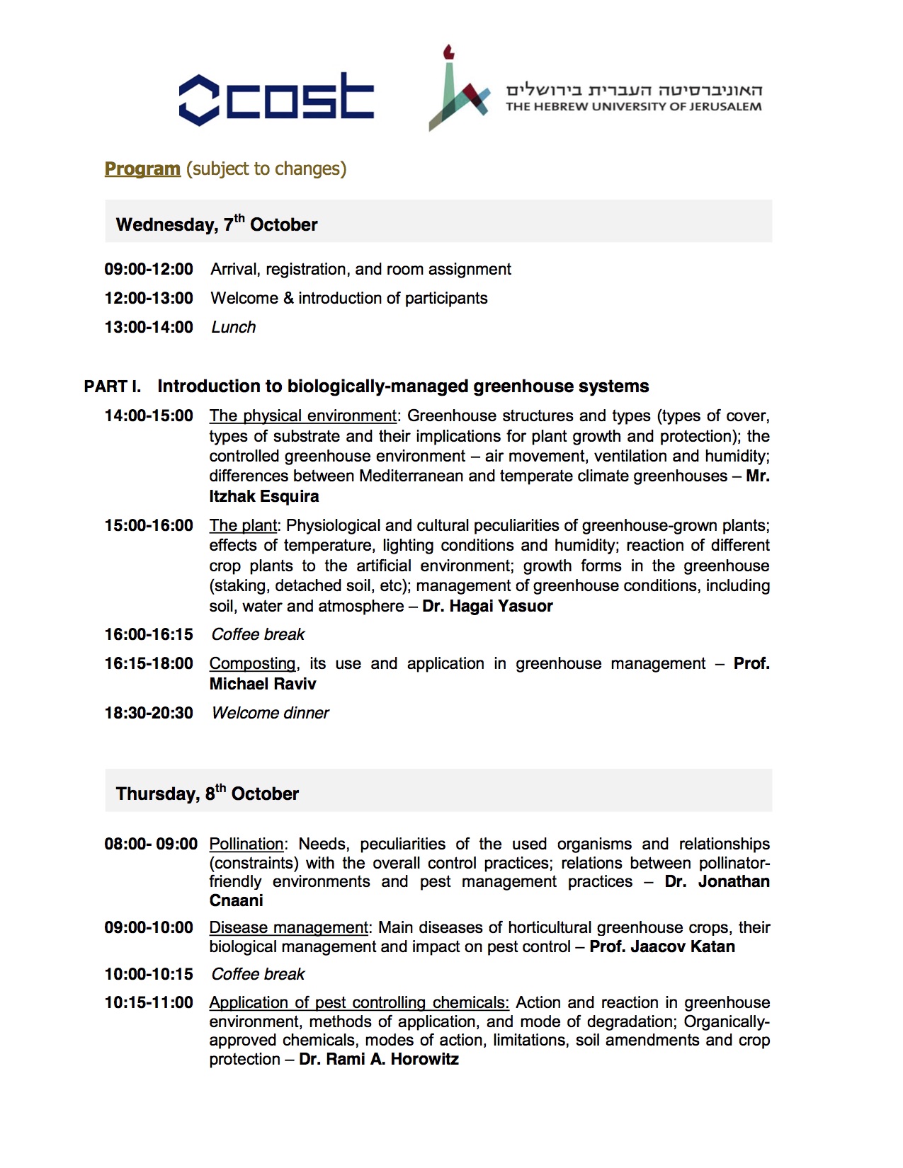 Biogreenhouse Program I 